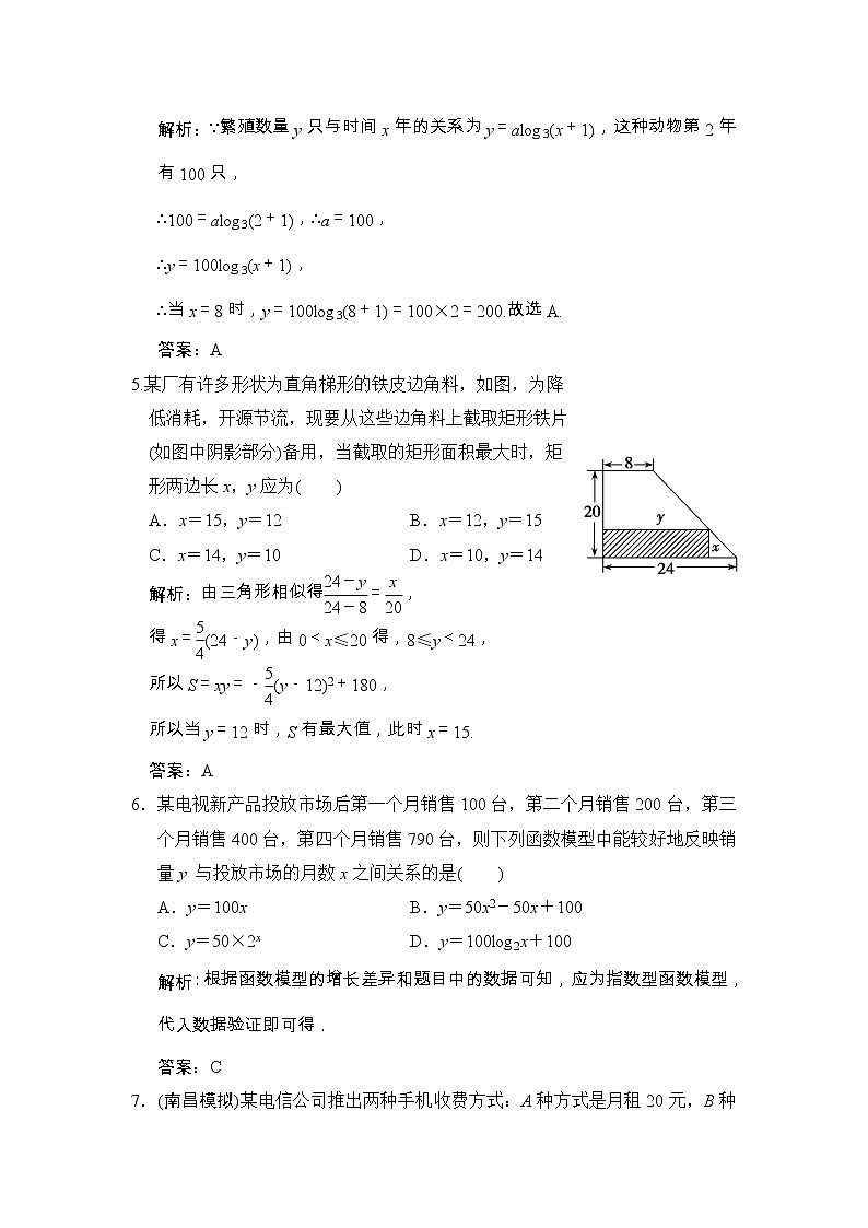高考数学(文数)一轮复习创新思维课时练2.9《函数模型及其应用》(教师版)第2页