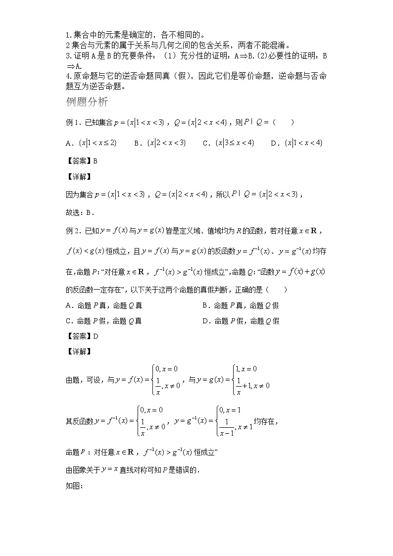 2022届高考数学沪教版一轮复习-讲义专题01集合与命题复习与检测第2页