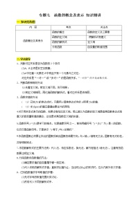 专题07 函数的概念及表示（知识精讲）  高一数学新教材知识讲学（人教A版必修第一册）学案