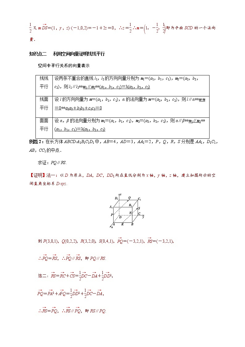 专题四    用空间向量研究直线、平面的位置关系  知识精讲 （解析版）第3页