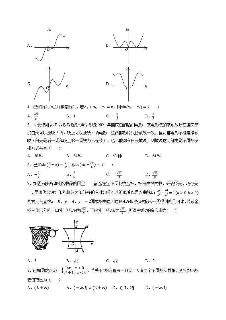 2022年普通高等学校招生全国统一考试新高考数学全真模拟测试（三）（ 考试版）第2页