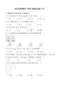 2022年高考数学（甲卷）模拟仿真卷（13）（学生版+解析版）