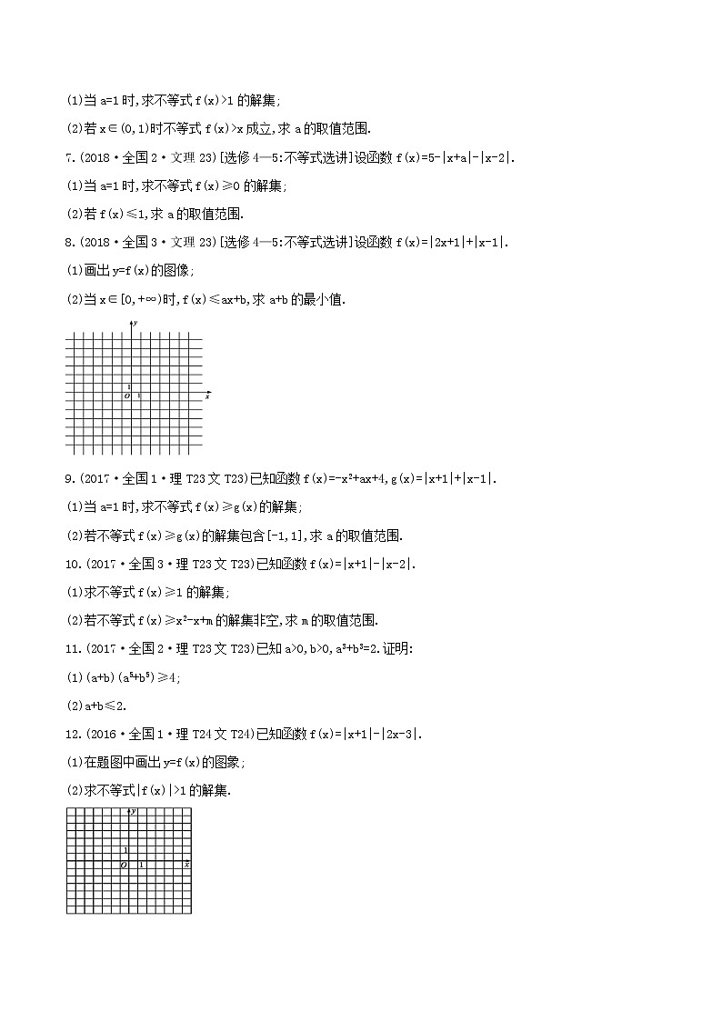 十二年高考真题分类汇编(2010-2021)  数学 专题19 不等式选讲  Word版无答案原卷版第2页