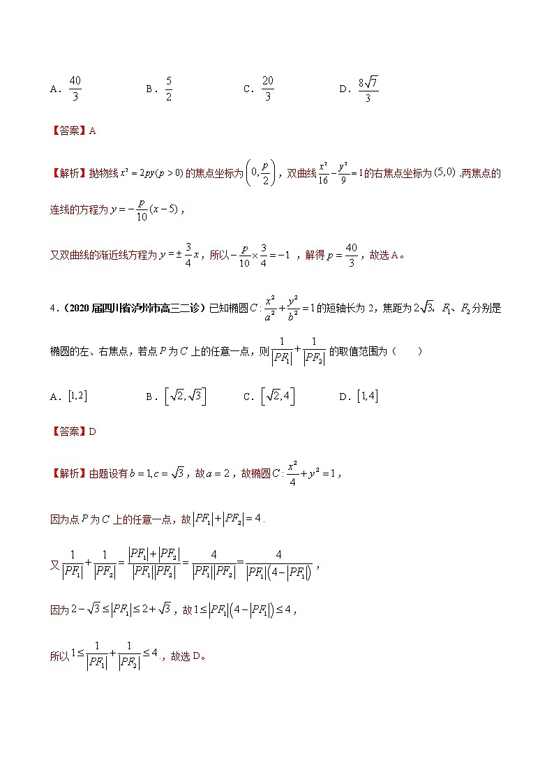 专题13 圆锥曲线中的范围、最值问题（课时训练）解析版第2页