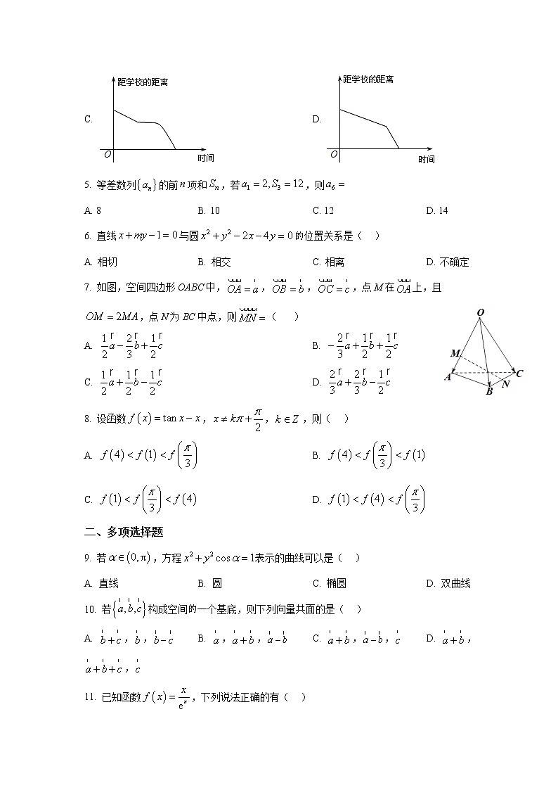 2021-2022学年广东省梅州市高二上学期期末考试数学试题含答案第2页