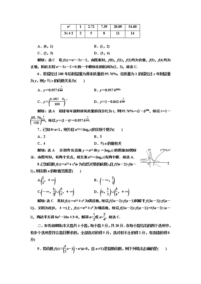 必修第一册章末检测：第四章　幂函数、指数函数和对数函数+Word版含解析02