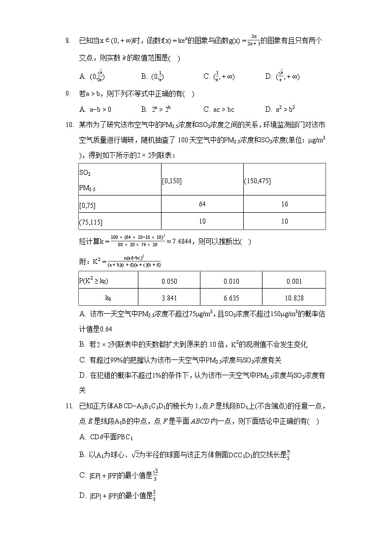2022年河北省张家口市高考数学一模试卷第2页