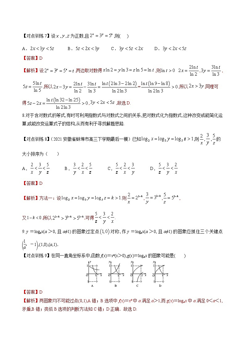 清单 09对数与对数函数（解析版）-2022年新高考数学一轮复习知识方法清单与跟踪训练03