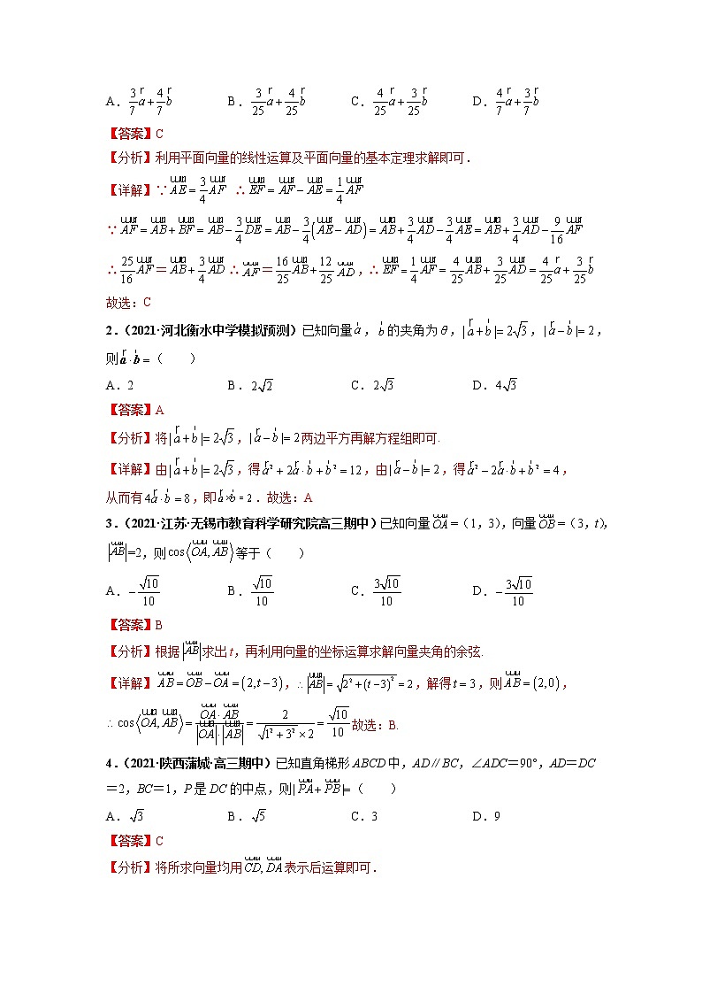 热点06 平面向量、复数-2022年高考数学【热点·重点·难点】专练（新高考专用）（解析版）第3页