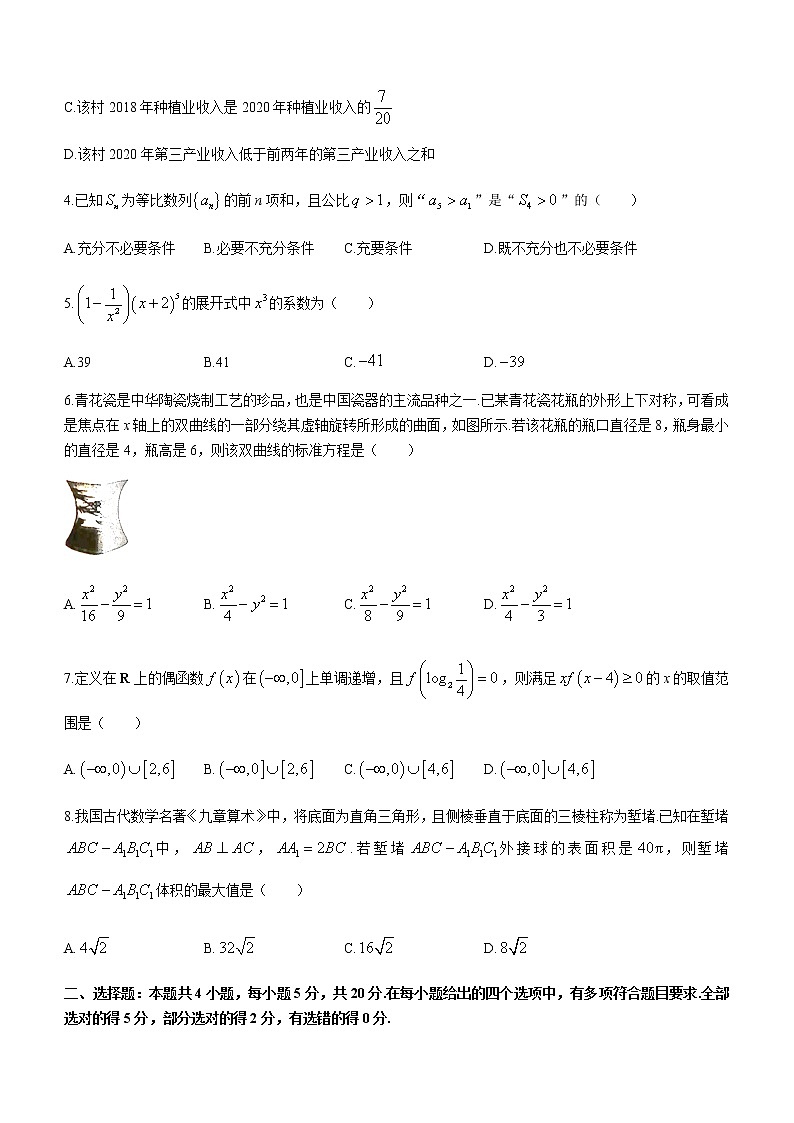 河北省廊坊市省级示范性高中联合体2022届高三下学期第一次联考数学试题第2页