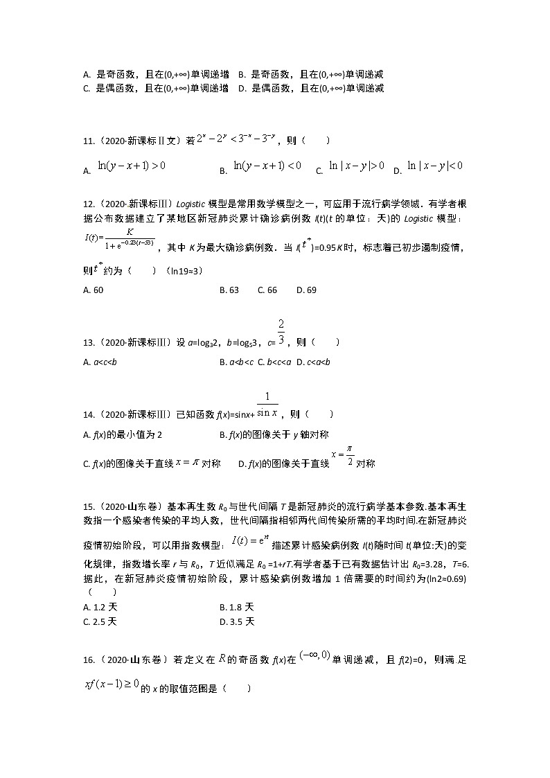 专题02 函数性质及其应用-十年高考数学（文）客观题（2012-2021）真题分项详解03