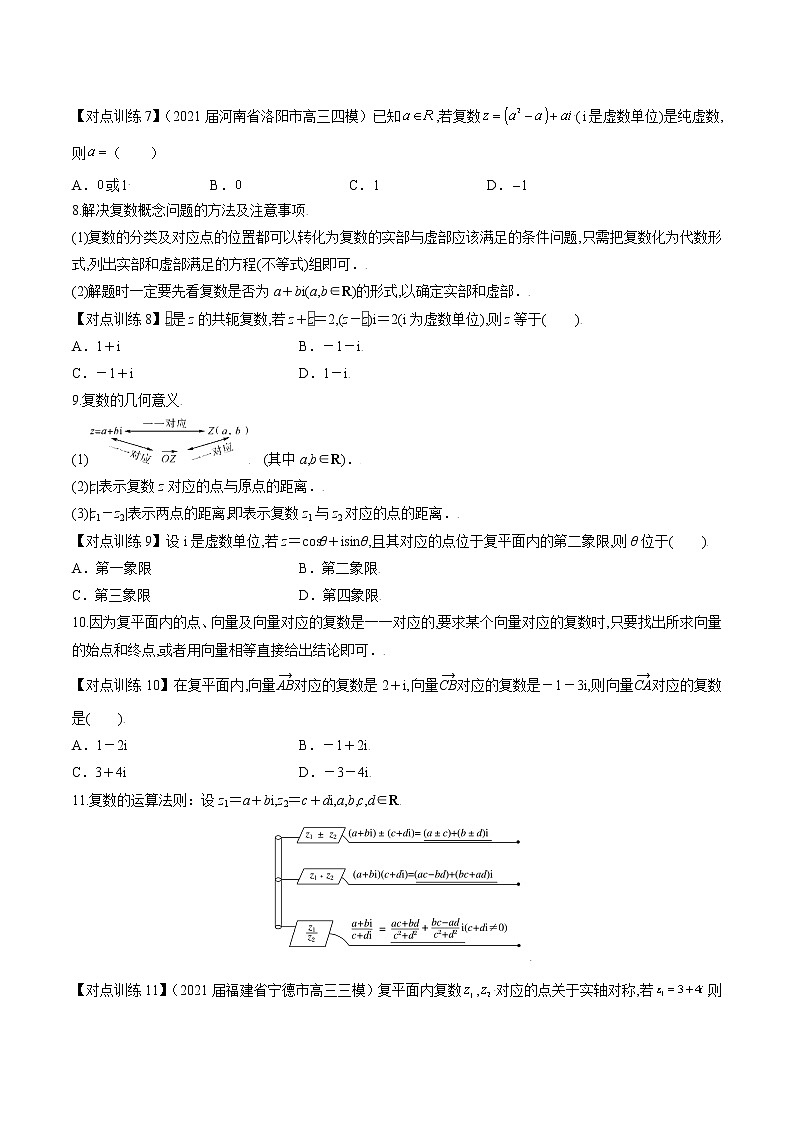 清单20 复数的概念及运算（原卷版）-2022年新高考数学一轮复习知识方法清单与跟踪训练第2页