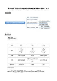 第38讲 空间几何体的结构特征及表面积与体积（讲）   2021-2022年新高考数学一轮复习考点归纳 （学生版+教师版）