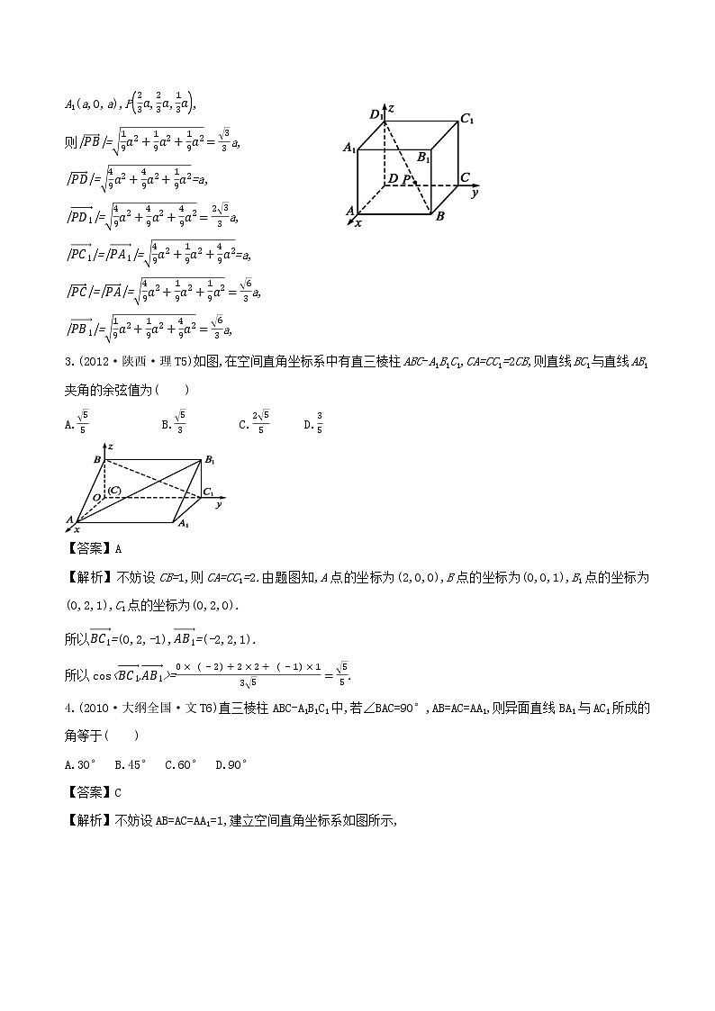 十二年高考真题分类汇编（2010—2021）理科数学 专题20 空间向量与立体几何 Word版（含解析）第2页