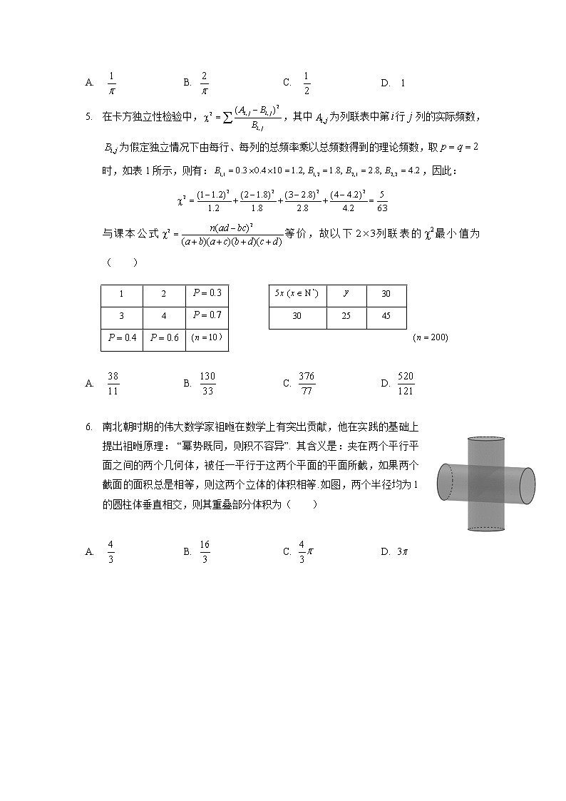 2022届湖北省二十一所重点中学高三第三次联考  数学试题  Word版无答案第2页