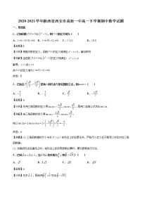 2020-2021学年陕西省西安市高新一中高一下学期期中数学试题（解析版）