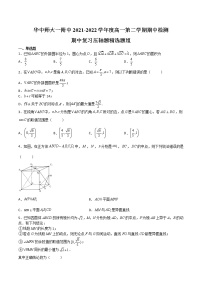 华中师范大学第一附属中学高一下学期数学期中复习压轴题专题
