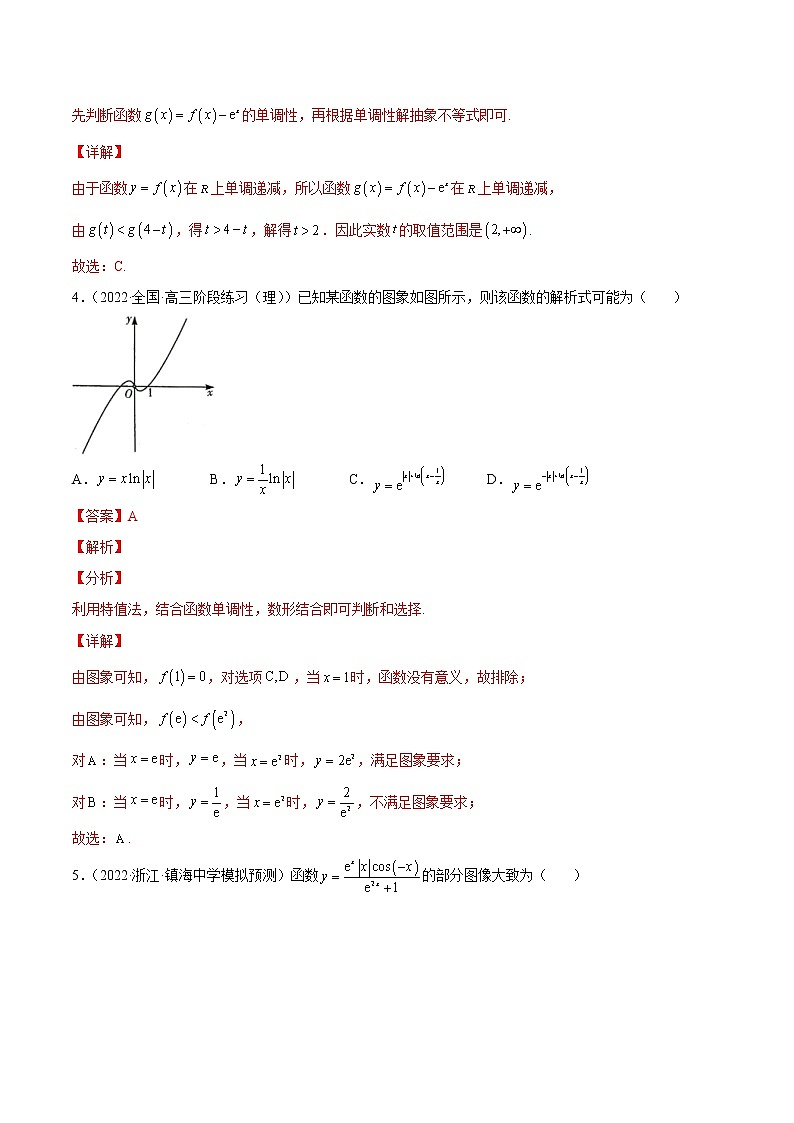 专题05 客观题之--函数的图象和性质--《2022年新高考数学冲刺精准训练（浙江专用）》【解析版】第3页