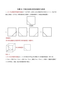 专题21 空间几何体及其表面积与体积（教师版含解析）