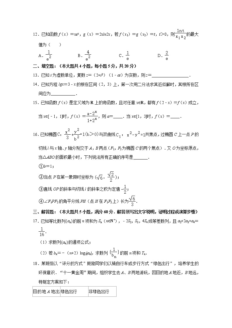 宁夏中卫市2021届高三高考三模数学（理科）试题 Word版含解析03