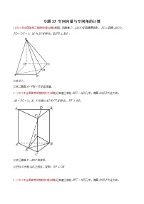 高考专题23 空间向量与空间角的计算（学生版）