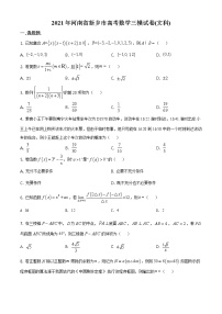 2021届河南省新乡市高三三模文科数学练习题