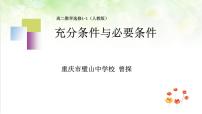 人教A版 (2019)必修 第一册1.4 充分条件与必要条件课前预习课件ppt