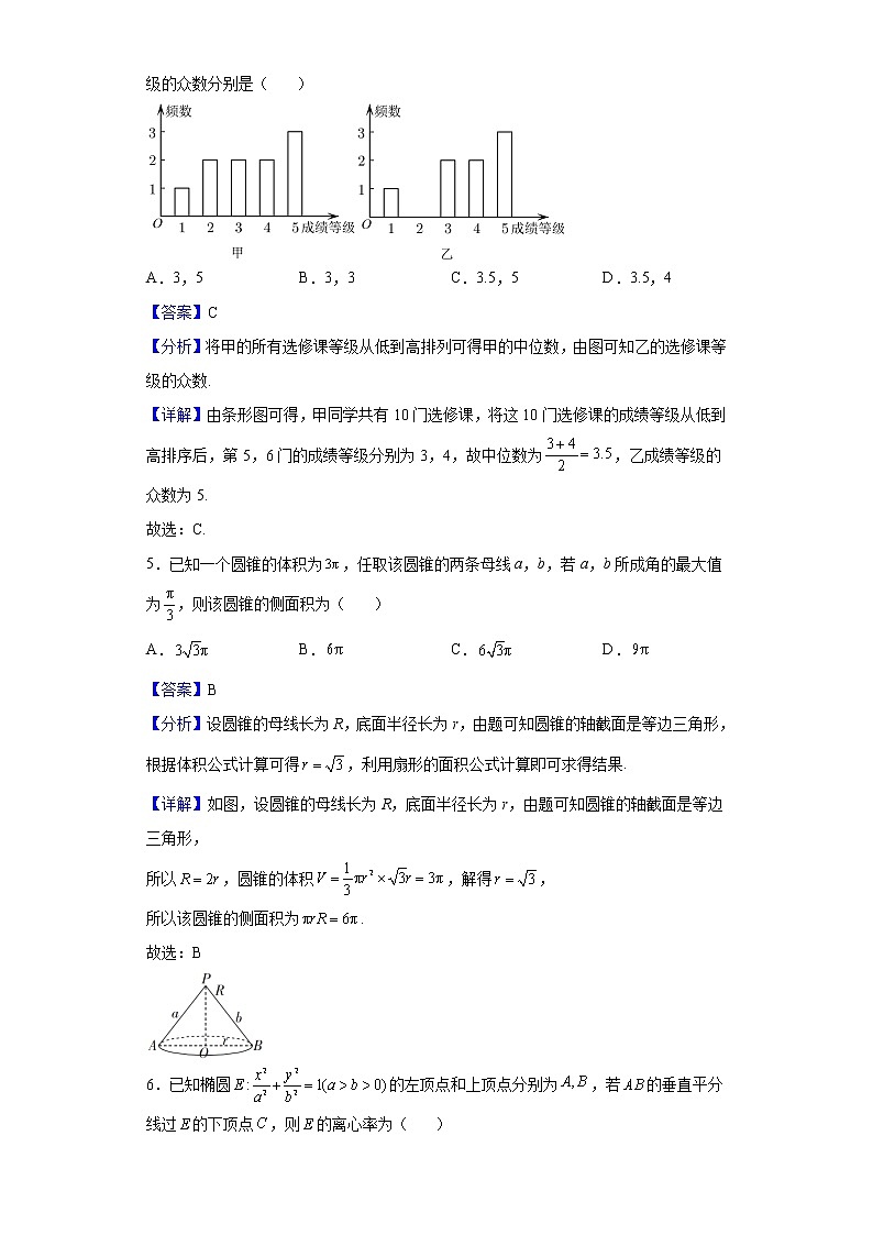 2022届河北省邯郸市十校联考高三上学期期末数学试题含解析02