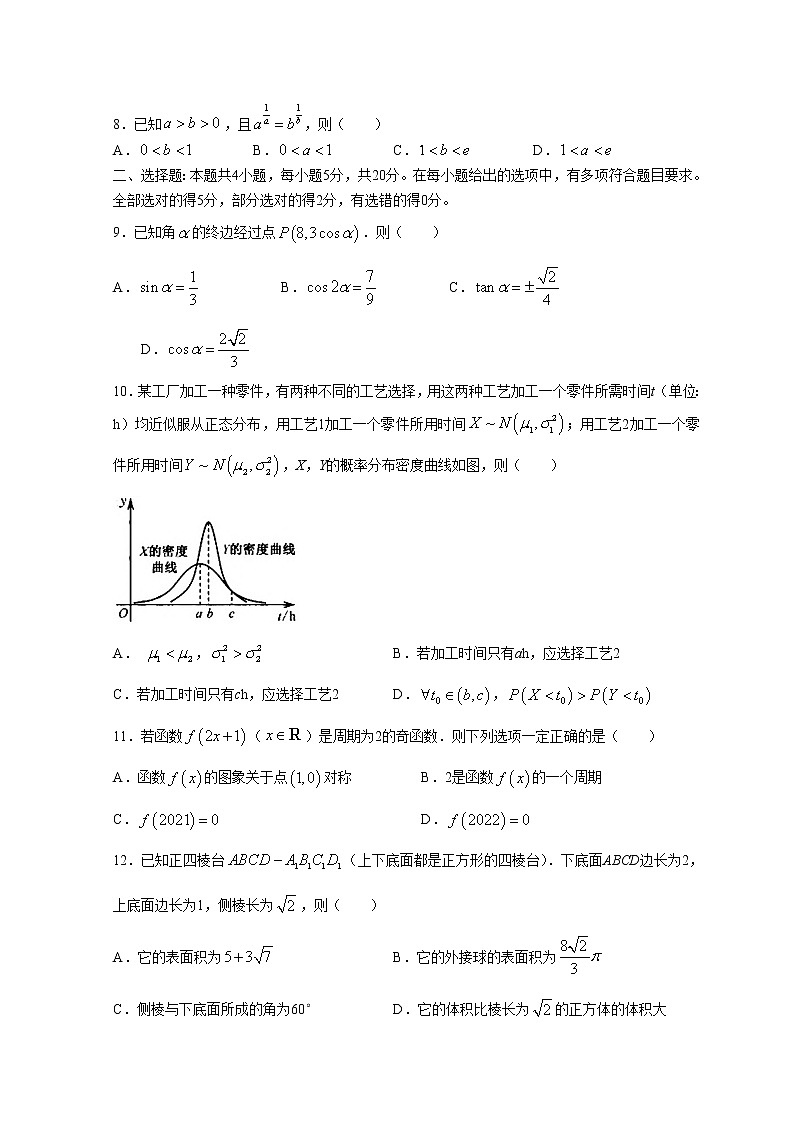 2022河北省九师联盟高三下学期4月联考数学试题无答案第2页