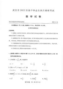 湖北省武汉市2022届高中毕业生四月调研考试 数学试卷（含答案）