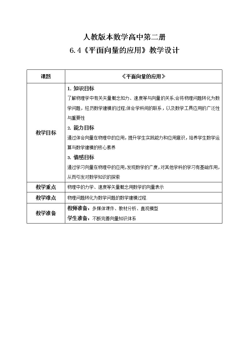 6.4.2平面向量的应用第1页