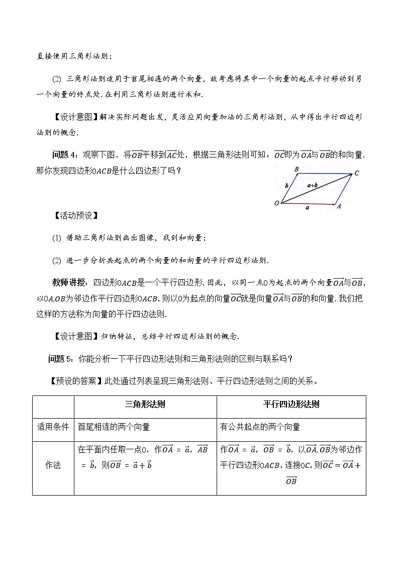 6.2.1向量的加法运算 教学设计第3页
