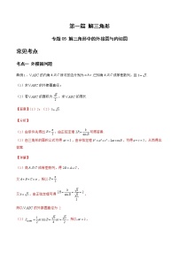 专题05 解三角形中的外接圆与内切圆-备战2022年高考数学二轮复习之大题核心考点专题训练(新高考地区)(解析版)