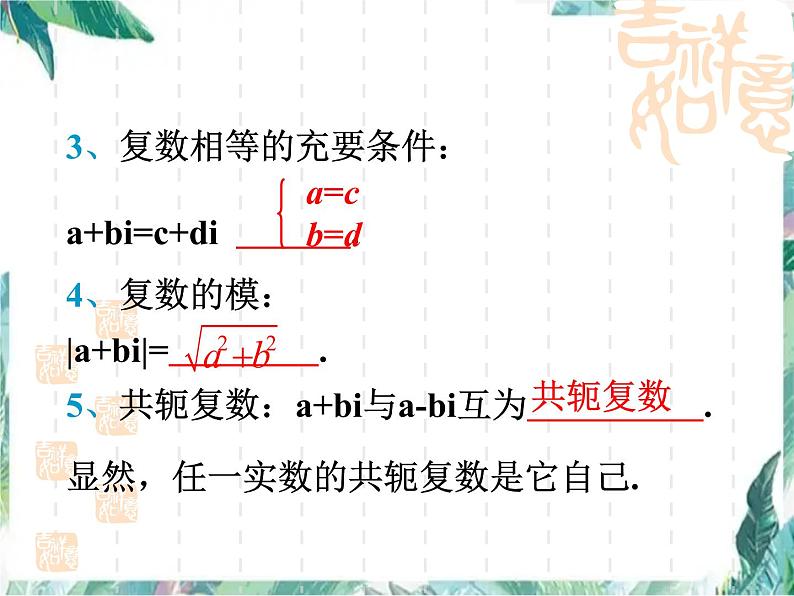 高考数学复习 复数 复习课课件第5页