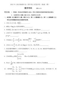 2022年上海市杨浦区高三期中线上质量评估数学试卷含答案（杨浦二模）