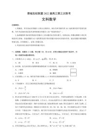 2022届四川省成都市蓉城名校联盟高三下学期4月第三次联考数学（文）试题（PDF版）