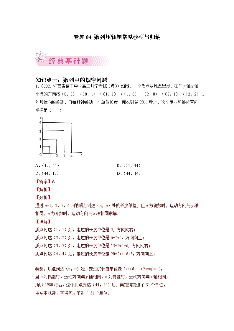 人教A版(2019)高中数学选择性必修第二册 专题04 数列压轴题常见模型与归纳01