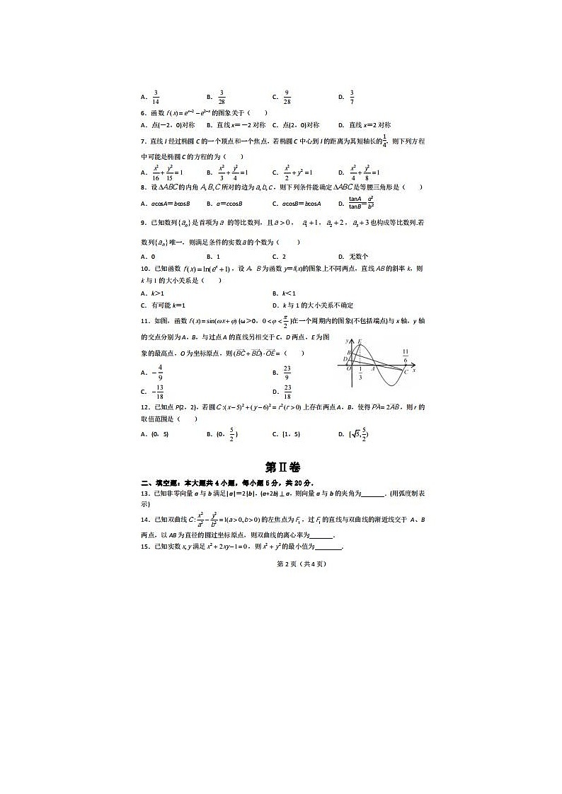 2021全国I卷区江西、安徽等地高三上学期数学文1月优生联赛试题02