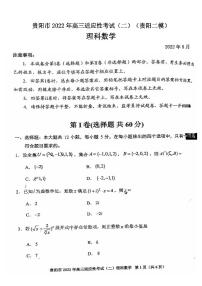 贵阳市2022年高三适应性考试（二）理科数学试卷含答案（贵阳二模）