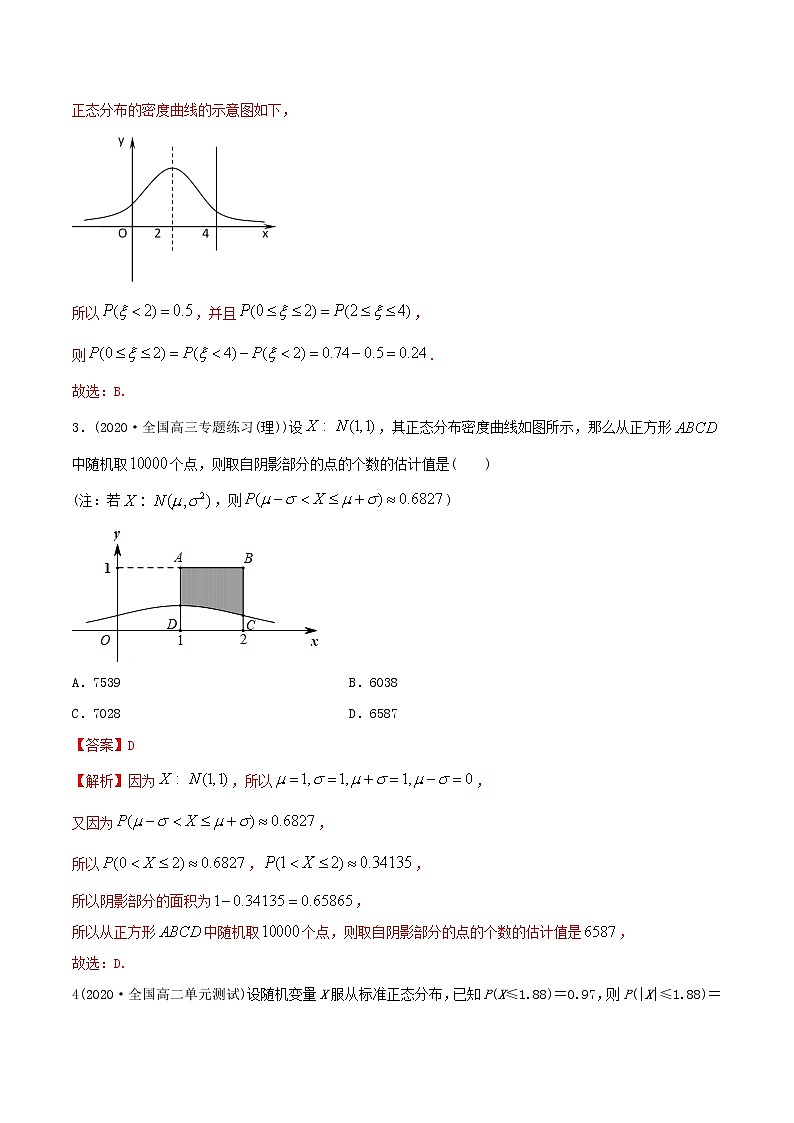 7.5 正态分布（精练）-2022版高中数学新同步精讲讲练（选择性必修第三册）（教师版含解析）02