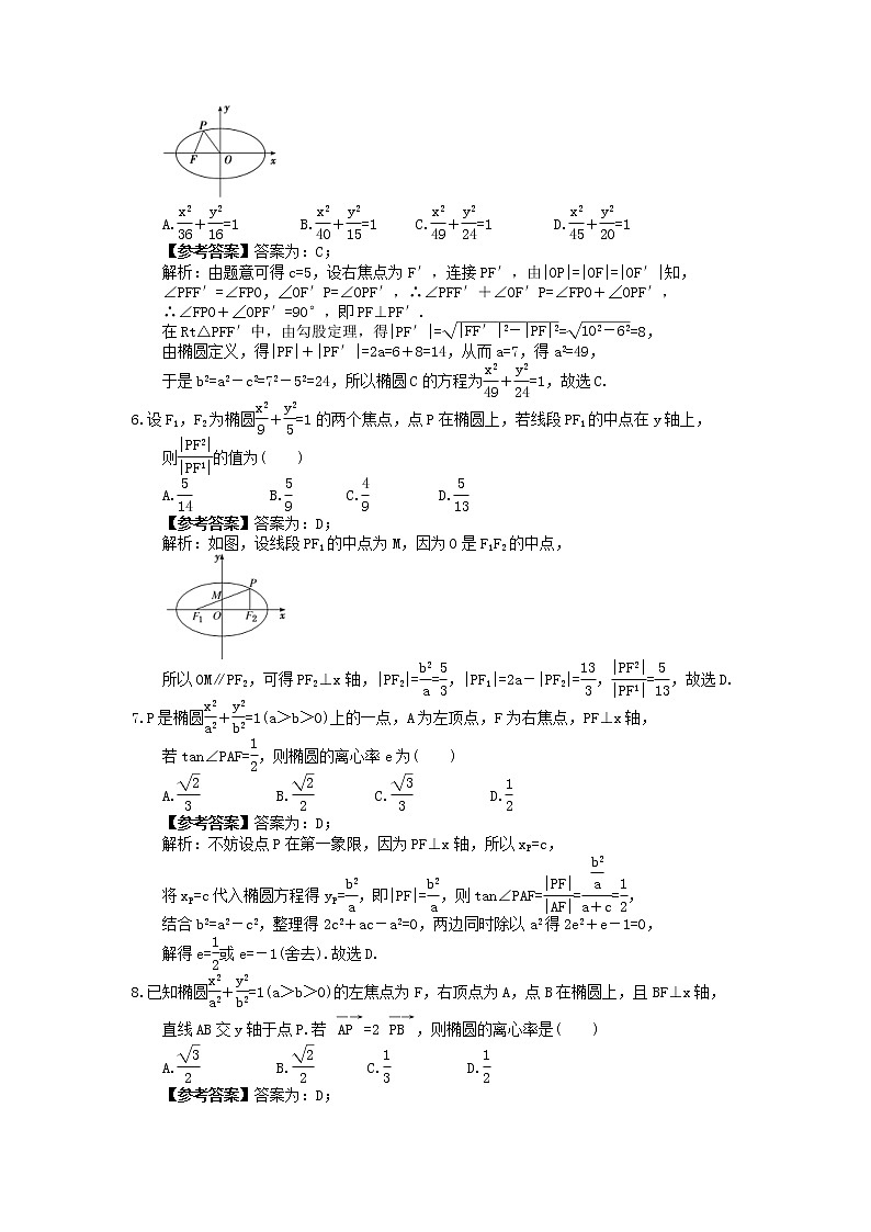 高考数学考前冲刺专题《椭圆》夯基练习（教师版）第2页