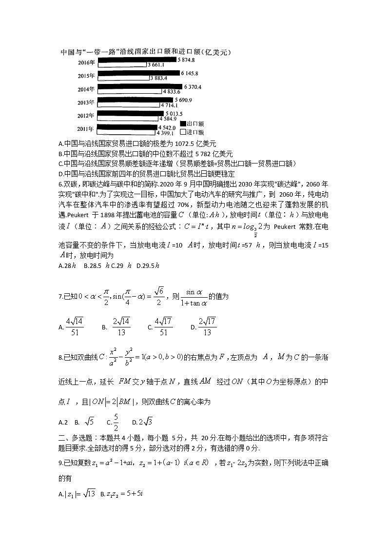 2022届广东省茂名市高三第二次综合测试数学试题（word版 含答案）02