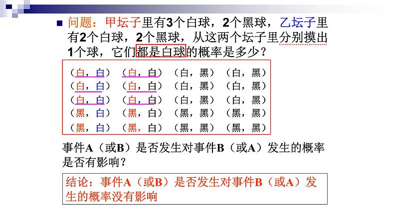 人教版A版（2019）课标高中数学必修二10.2事件的相互独立性   课件02