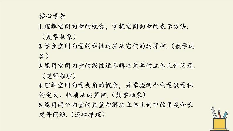 人教版A版（2019）课标高中数学选择性必修一1.1空间向量及其运算   课件第2页