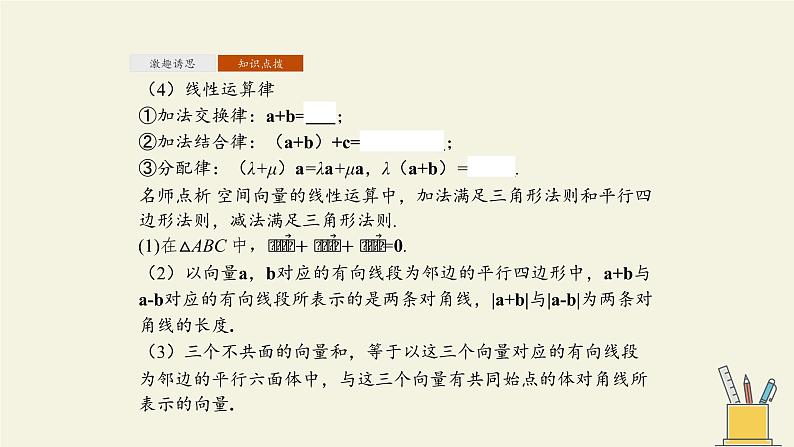 人教版A版（2019）课标高中数学选择性必修一1.1空间向量及其运算   课件第8页