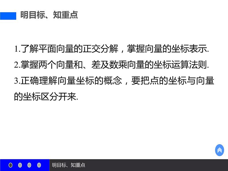 人教版（B版2019课标）高中数学必修二6.2.3平面向量的坐标及其运算   课件03