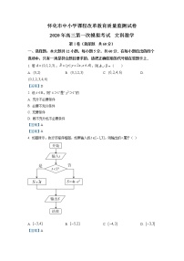 2020年湖南省怀化市高三第一次模拟考试文科数学卷及答案