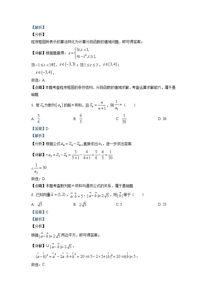 2020年湖南省怀化市高三第一次模拟考试文科数学卷及答案02