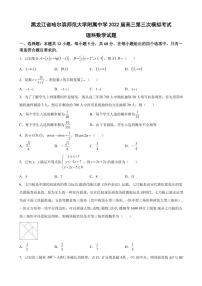 2022届黑龙江省哈尔滨师范大学附属中学高三第三次模拟考试理科数学试题（PDF版）