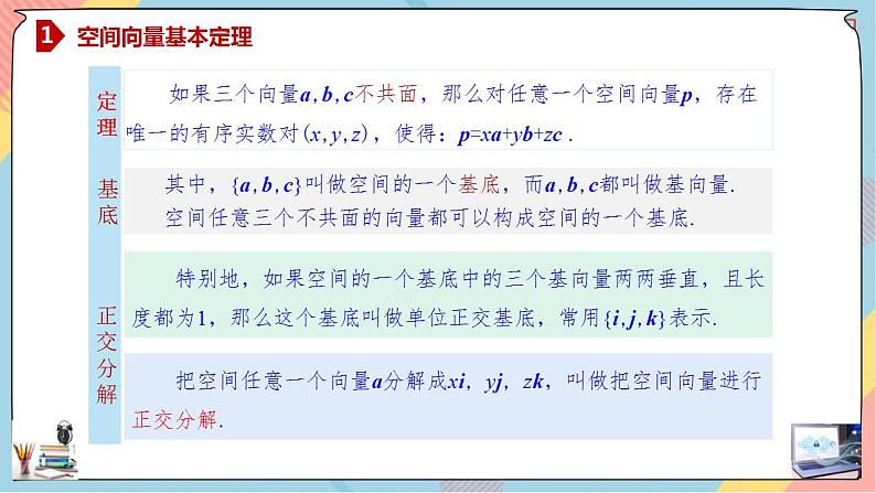 第1章+1.2空间向量基本定理基础班课件+教案05